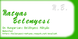matyas belenyesi business card