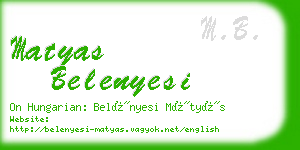 matyas belenyesi business card